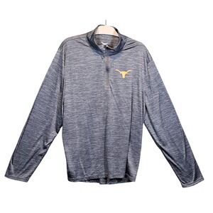 We Are Texas Men XL Quarter Zip Pullover Gray Space Dye Longhorns NCAA UT Austin